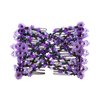 Ruihfas Vintage Beaded Crystal Flower Easy Stretchy Double Clips Hair Comb Hair Accessories (Purple)