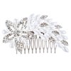 Bridal Wedding Jewelry Crystal Pearl Dazzle Floral Decorative Hair Comb