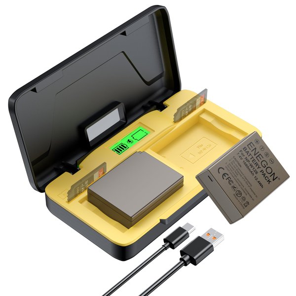 ENEGON NP-W126S / W126 20W Dual Battery Quick Charger Set Compatible with Fuji X-T100, X-T200, X100F, X100V, X100VI, X-S10, X-A5, X-A10, X-E4, X-Pro2, X-Pro3, X-T1, X-T2, X-T3, X-T10, X-T20, X-T30 II