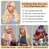 ROYAL IMPRESSION 613 Lace Front Wig Human Hair 13x4 Transparent Body Wave Blonde Lace Front Wigs Human Hair Pre Plucked 180% Density Guleless Wigs Human Hair 613 Blonde HD Lace Frontal Wig (20 Inch)