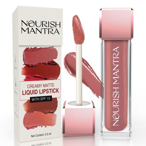 NOURISH MANTRA Natkhat Berry Lipstick (3.5ml)/ Creamy Matte Liquid Lipstick with SPF/Water Proof/Smudge Proof/Transfer Proof/Long Lasting/Suits All Skin Tones
