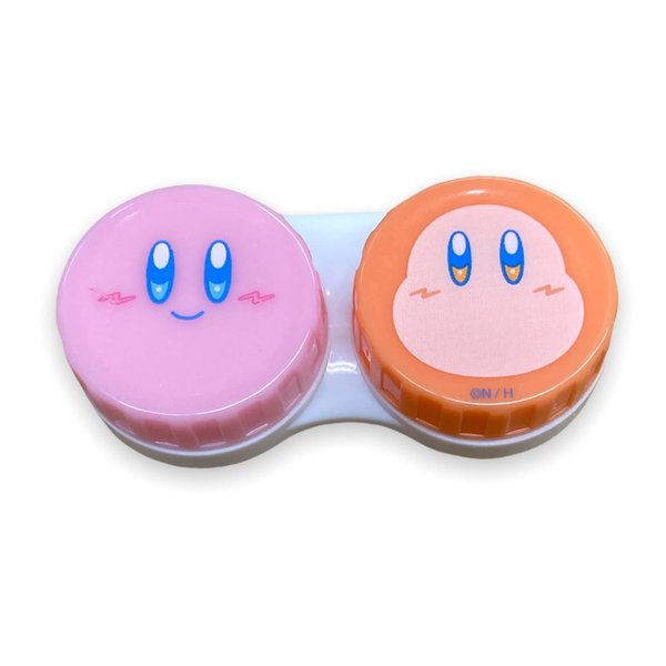 Friend Kirby of the Stars Contactlens Case with Zip Bag for Soft Lenses (Pop)