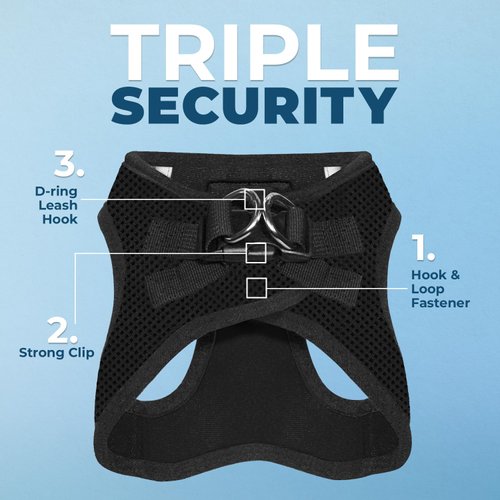 Voyager Step-In Air Dog Harness - All Weather Mesh Step in Vest Harness for Small and Medium Dogs by Best Pet Supplies - Black, S