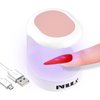 NXJ INFILILA Mini UV Light for Gel Nails, Portable Mini Nail Lamp, 180°Opening Design USB Nail Dryer UV LED Nail Lamp Curing All Gels 16W Quick-Drying UV Nail Lamp for Single Finger (Pink)