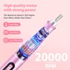 Electric Nail File, LveSunny 12 in 1 Professional Cordless Nail Drill Buffer Machine for Natural Acrylic Gel Nails, Digital Display, 5-Speed F/R, USB Portable Efile, 20000 RPM Electric Nail Care Kit
