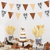32Ft Cow Party Decorations Western Cowboy Triangle Flag Fabric Banner Pennant Garland Streamer for Western Cowgirls Cowboys Birthday Baby Shower Derby Day Festival Farm Cow Wild Party Decor Supplies