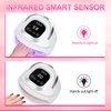 268W UV Nail Lamp, UV Light for Gel Nails with 60pcs Professional Nail Light 4 Timer Setting Nail Dryer for Home Salon Nail Art Tools(White)