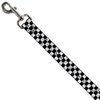 Dog Leash Checker Weathered2 Black White 4 Feet Long 0.5 Inch Wide