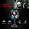 3.35" Round Blind Spot Mirror, Ampper 360 Degree Rotate Adjustabe Rear Facing Mirror Long Arm HD Glass Convex Rear View Mirror