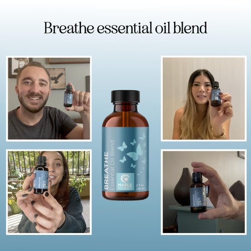Breathe Blend Essential Oil for Diffuser - Invigorating Breathe Essential Oil Blend with Eucalyptus Peppermint Tea Tree and Mint Essential Oils for Diffusers for Home and Shower Aromatherapy 2oz