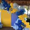 Yellow Blue Clear Balloon, 60 Pcs 12 Inches Metallic Blue Cartoon Theme Balloon Garland Arch Kit for Kids Baby Shower Anniversary Engagement Birthday Wedding Graduation Party Decorations