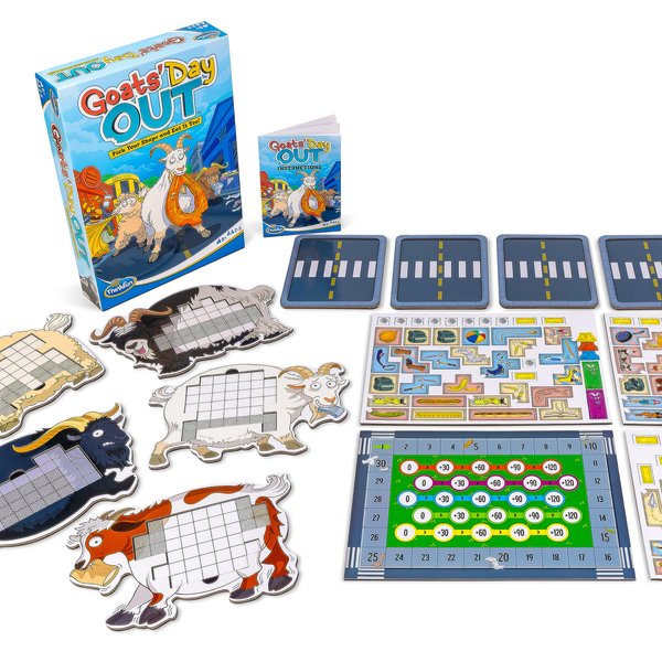 ThinkFun Goats' Day Out: A Hilarious Addictive Chaotic Goat Themed Board Game