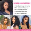 Bob Wig Human Hair 13x4 Hd Transparent Lace Front Wigs Human Hair Pre Plucked 180 Density Deep Wave Lace Front Wigs Human Hair Pre Plucked Brazilian Virgin Human Hair for Women Natural Black 12 Inch