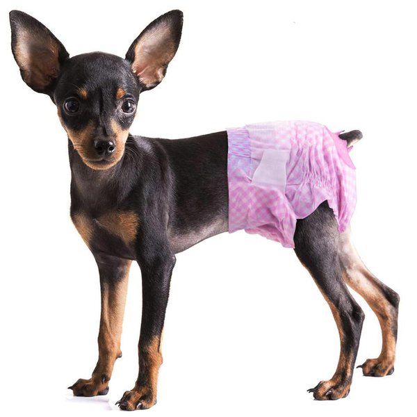 Pet Soft Dog Diapers Female - Disposable Dog Diapers, Cat Diapers for Female Cats, Puppy Diapers with Adjustable Foam Tail Hole 36pcs (S,Pinkk)