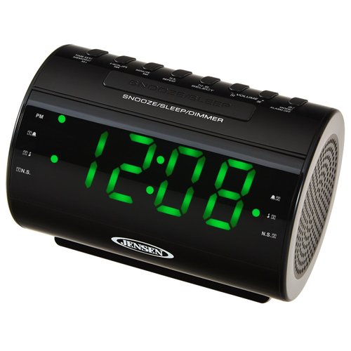JENSEN JCR-210 AM/FM Digital Dual Alarm Clock Radio with Nature Sounds