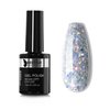 beautilux Glitter Gel Nail Polish, 1Pcs Silver Glitter Iridescent Sparkly Color Gel Polish High Gloss Soak Off UV Nail Art Gel Manicure Salon at Home for Women (10ML)