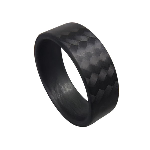 CORE CARBON RINGS - Handmade Ring Band - Men's or Women's Full Carbon Fiber Twill Matte Ring, Flat Black Band, Durable, Scratch Resistant, Waterproof, Sizes 4-16, Custom Band Widths