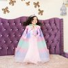 Fedio Princess Cape Set 7 Pieces Girls Princess Cloak with Tiara Crown, Wand for Little Girls Dress up (Mermaid)