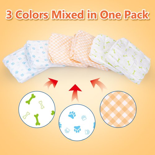 Pet Soft Doggie Diapers - Disposable Dog Diapers for Female in Heat Period or Urine Incontinence, Puppy & Cat Diapers Ultra Absorbent 12pcs XXSmall