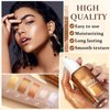 Body Luminizer Body Shimmer Oil Liquid Bronzer Body Glitter Oil Smooth Moisturizing Shimmer Body Lotion Long Lasting Liquid Highlighter with Makeup Brush (Glistening Bronze,40 ml)