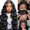 Bestdilin Wear and Go Glueless Wigs Human Hair Pre Plucked Pre Cut HD Lace No Glue Body Wave Lace Front Wigs for Black Women Human Hair with Natural Hairline 200% Density 20 Inch