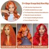 30 Inch Ginger Lace Front Wigs Human Hair 180% Density Ginger Orange Body Wave Wigs Human Hair Pre Plucked with Baby Hair Orange 13x4 HD Lace Front Wigs Glueless Wigs Human Hair for Black Women