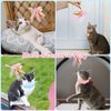 2Pcs Cat Collar Toy, Adjustable Cat Feather Neck Collar Toy Cat Teasing Wand with Silicone Collar, Funny Cat Stick, Interactive Self Playing Toys Bell for Indoor Cat Playing Small Animals(Blue, Pink)