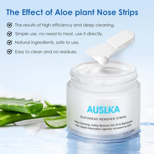 AUSLKA 120PCS-60G Blackhead Remover Strips,Deep Cleansing Pore Strips For All Skin Types,Black Head Remover For Face & Nose