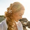 FRCOLOR 2PCS Starfish Hair Clip Handmade Natural Sea Star Hair Pins Cute Headwear for Girls Kids Women, Random Size