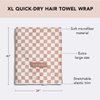 Kitsch XL Microfiber Hair Towel Wrap for Women - Anti-Frizz Quick Dry Towel, Super Absorbent Microfiber Towel for Hair, Hair Drying Towel Wrap, Hair Towels, Hair Turban Towel for Wet Hair - Terracotta