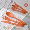 Knives Spoons and Forks Set, JINGIHE 8 Sets Large BPA Free Reusable Travel Utensils, Plastic Cutlery set Portable Lunch Tableware for Kids Adults Camping School Outdoor Picnic Office Daily Use(8in)