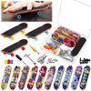 Civaner 10 Pack DIY Kids Finger Skateboard Set with Box and Replacement Accessories, Mini Collectible Fingerboard, Finger Toy Kit, for Kids Children Finger Skater