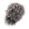 Aisaide High Afro Puff Drawstring Ponytail Bun with Bangs for Black Women Short Afro Kinky Curly Ponytail Extension Clip in Hair Extensions Pineapple Synthetic Grey Ponytail with Two Clips(1B/Grey)