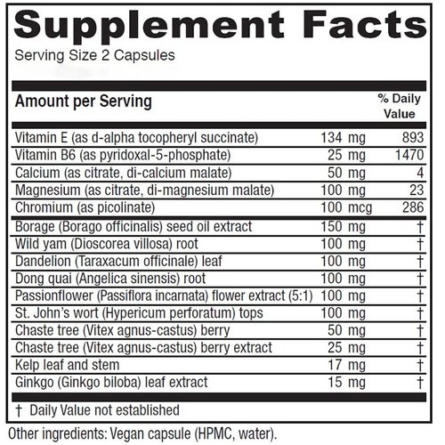 Vitanica Women's Phase I, Premenstrual Support, Vegan, 60 Capsules