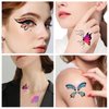 Konsait 6 Sheets Butterfly Tattoos Temporary for Women Girls Face Tattoos for Women Eye Sticker Makeup Kids Tattoos Temporary For Girls Face Temporary Tattoos Butterfly Wing Tattoos 17 Pairs
