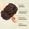 forfeels Messy Bun Hair Piece, Wavy Curly Messy Hair Buns Hair Piece, Elastic Tousled Updo Synthetic Fake Hair Bun, Extensions for Women-Hot Chocolate Brown