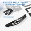 10pcs 6cm Black Snap Hair Clips Simple Oval Metal Barrettes for Girls