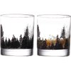 Bourbon Glasses TOOWELL Whiskey Glasses Set of 2, 11OZ Old Fashioned Glasses Forest Landscape Handmade Lead-Free Scotch Tumbler, Birthday Gifts Valentines Day Gift, Rocks Glass for Liquor and Cocktail