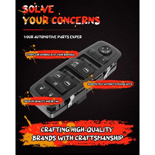 Power Window Switch Replacement Fits for 2011-2016 for Dodge Journey 68084001AD 68084001AC 68084001AB 901-486 DWS1893