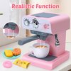 CUTE STONE Toy Coffee Set , Kids Coffee Maker Toy with Sound and Light, Realistic Steam, Play Kitchen Set with Play Food, Toddler Play Kitchen Accessories Toys for Girls Boys