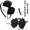 Kistreao Black Bow Headband Cute Hair Bows Headband for Women Big Bows Hair Bands Bowknot Hair Accessories Girl Halloween Holiday Party Supplies