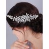 JWICOS Wedding Crystal Hair Comb Bridal Hair Comb Hair Clip Vine Headpiece Wedding Hair Accessories for Brides (Silver)