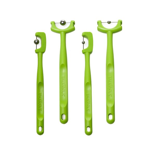 Tongue Tip Lateralization and Elevation Tools | Therapeutic Tool Set for Apraxia, Dysarthria | Improve Feeding Skills, Speech Clarity and Jaw Stability | Jaw Alignment - Set of 4 - Inst. Booklet -Lime