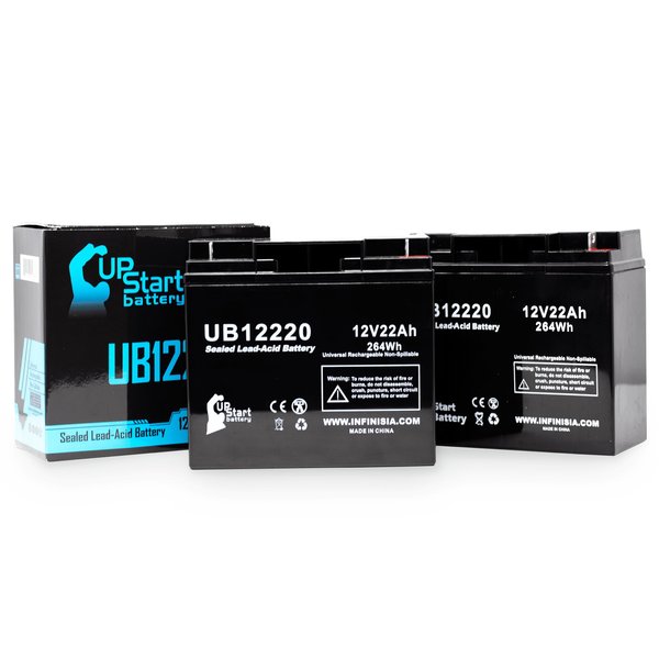 2X Pack - APC Smart-UPS SUA750XL Battery - Replacement UB12220 Universal Sealed Lead Acid Battery (12V, 22Ah, 22000mAh, T4 Terminal, AGM, SLA) Compatible w Sears Craftsman Diehard Portable Power 1150