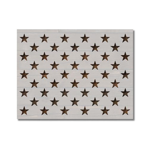 50 Stars Flag Union Star Pattern Stencil Template Reusable for Painting on Walls, Wood, Arts and Crafts (485) - 17 x 22 Inches