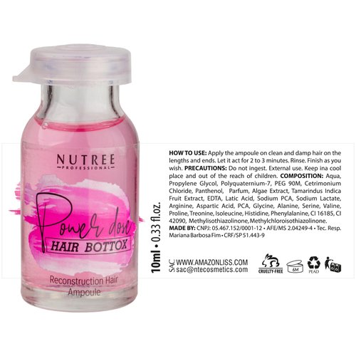 Hair Brasil Power Dose Reconstruction Hair Ampoule 0.33 oz