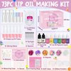 JCOOS Lip Glam Oil Making Kit, Lip Oil Lip Gloss Base Diy Lip Gloss Kit Fun Lip Gloss Make Your Own Lip Gloss Kit Beginner, Pink