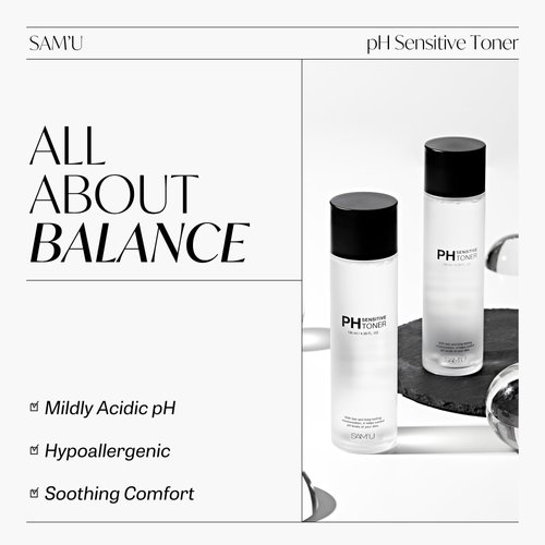 SAM’U PH Sensitive Toner | Hydrating Toner for Face w/Triple Hyaluronic Acid & Centella Asiatica | Korean Skin Care Toner for Sensitive Skin | Soothing Toner Face Care (4.39 Fl. Oz.)