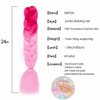MAYSA Hot Pink Ombre Braiding Hair Extensions, 24inch Pink Braiding Hair Pre stretched, 3Packs Synthetic Jumbo Braiding Hair For Women and Girls #Hot pink-pink