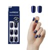 KISS imPRESS No Glue Mani Press On Nails, Color, 'Never Too Navy', Blue, Short Size, Squoval Shape, Includes 30 Nails, Prep Pad, Instructions Sheet, 1 Manicure Stick, 1 Mini File